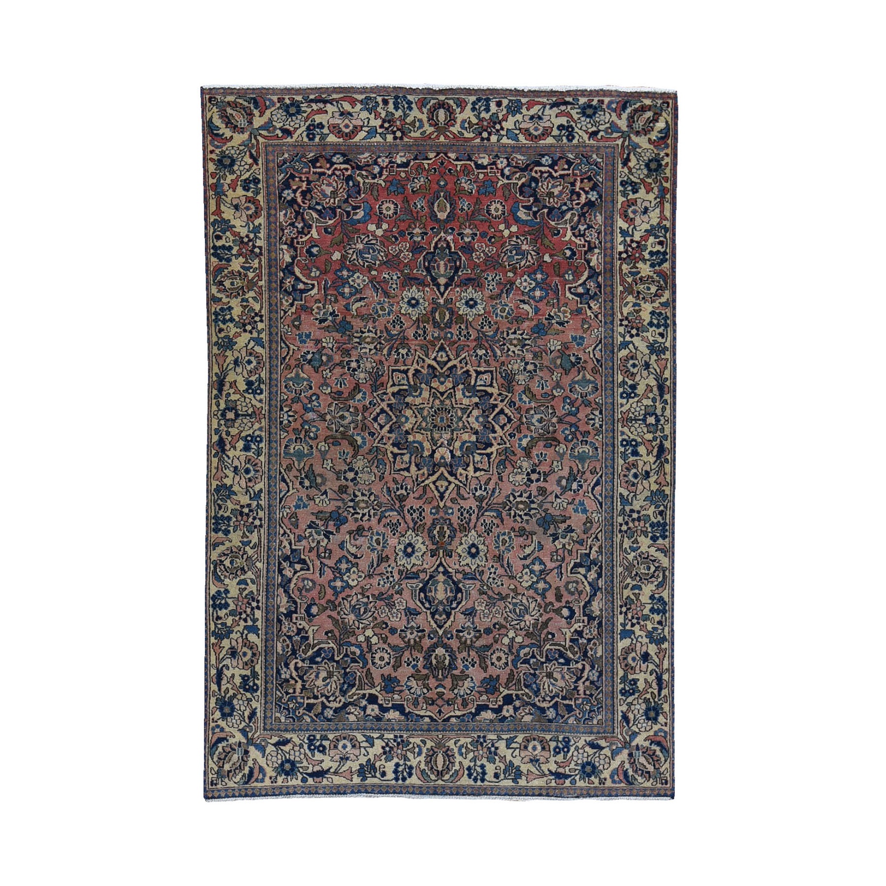 Traditional Wool Hand-Knotted Area Rug 4'2